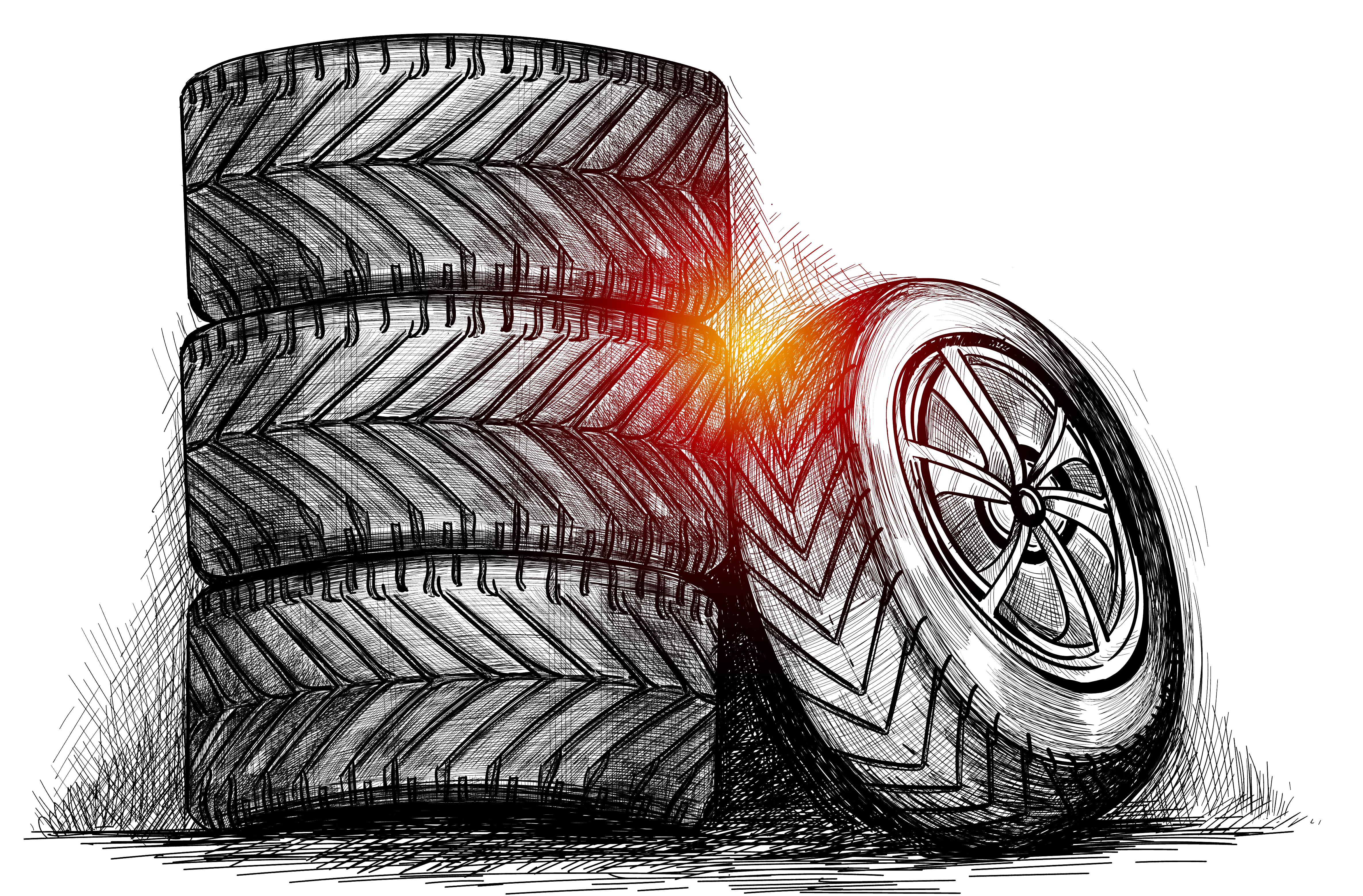 Tyre pile